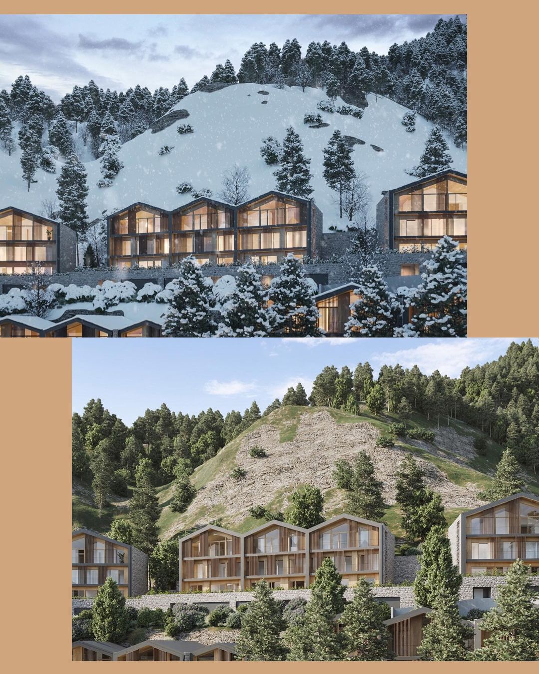 Pal 1550 Village Ressort es desenvolupa en un espai singular, en el que la imatge del conjunt s’ha treballat de forma acurada i cercant una harmonia entre els edificis, espais comuns i l’entorn natural que els envolta. La formalització i la implantació dels edificis s’ha realitzat amb cura i en diferents cotes, de forma que tots els habitatges disposin de vistes i assolellament en totes les peces principals i habitacions. Els edificis es projecten amb un basament destinat a aparcament, una planta baixa amb terrasses de cada habitatge, una planta pis i una planta àtic. En algun dels edificis puntualment disposa d’una planta més.#pal1550villageresort #pal150 #andorra #novapromoció #forsale #newproject #vivreenandorre #expatlife #passivhausdesign #passivhouse #maisonpassive #luxe #maison #appartement #montain #pal #lamassana #andorralovers Promoció immobiliària Pal 1550 Village Ressort es desenvolupa en un espai singular, en el que la imatge del conjunt s’ha treballat de forma acurada i cercant una harmonia entre els edificis, espais comuns i l’entorn natural que els envolta.